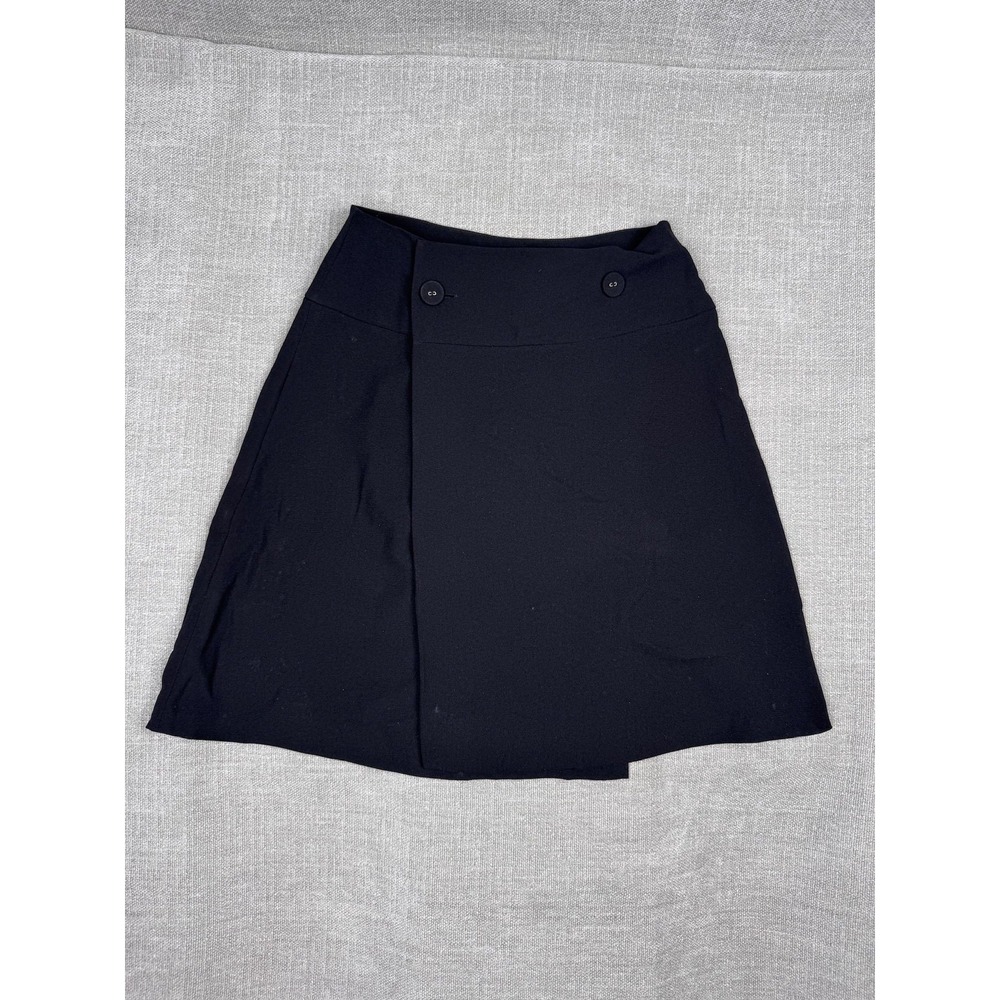 Limited Skirt Womens 2 Black Wrap Mini Lined Button Front Work Office Career